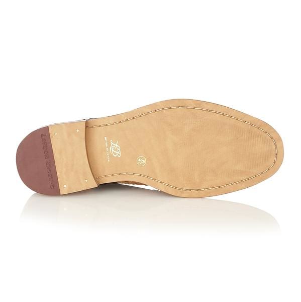 Stylish Men's Brogue Gatsby Shoes in Tan & Navy - Perfect for Formal Events, Weddings & Office Wear