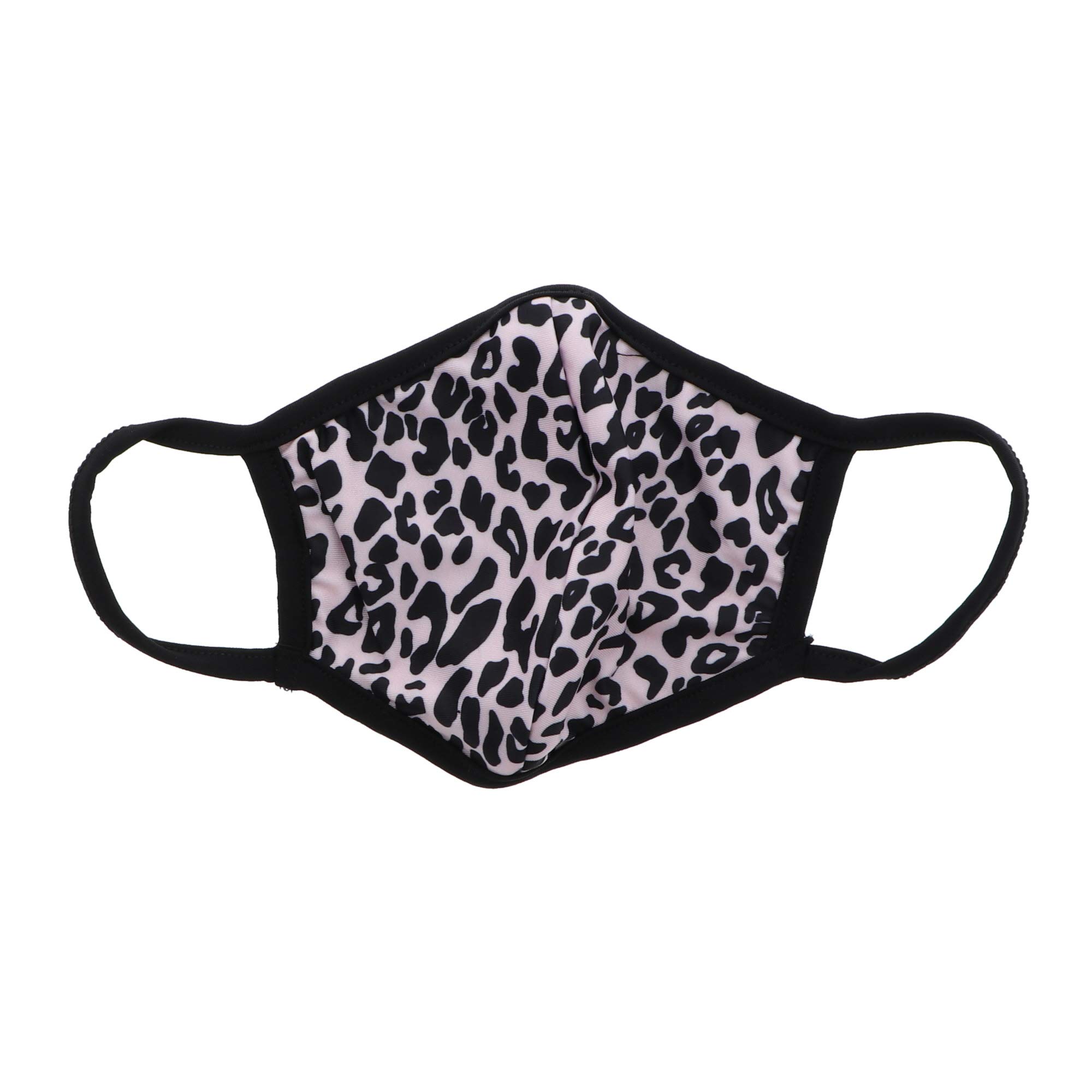 Pink and Black Cheetah Print Adult Face Mask with Black Trim - Size 5 - Fashionable Protective Mask for Daily Wear, Work, and Travel