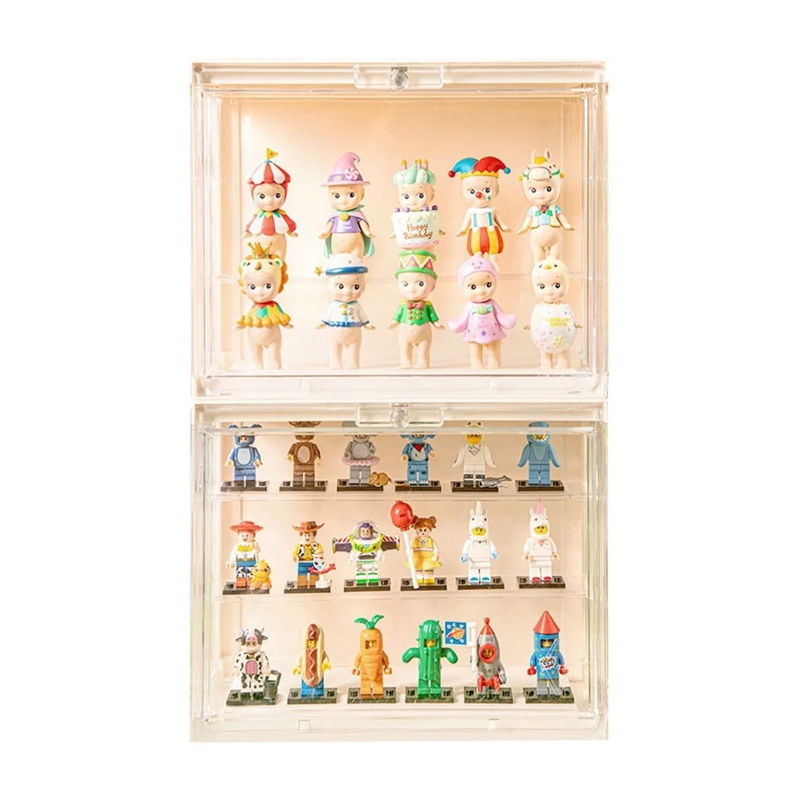 Acrylic Doll Display Box - 2pcs Clear Dust-Proof Storage Case for Gundam, Blind Box Toys, Mini Resin Dolls & Anime Figures | Perfect for Collectors, Home Decor & Gift Packaging