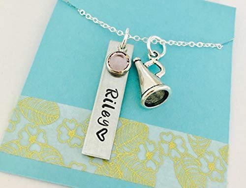 Custom Cheerleader Name Necklace - Personalized Cheer Jewelry Gift for Athletes - Perfect for Games, Competitions & Team Spirit Accessories