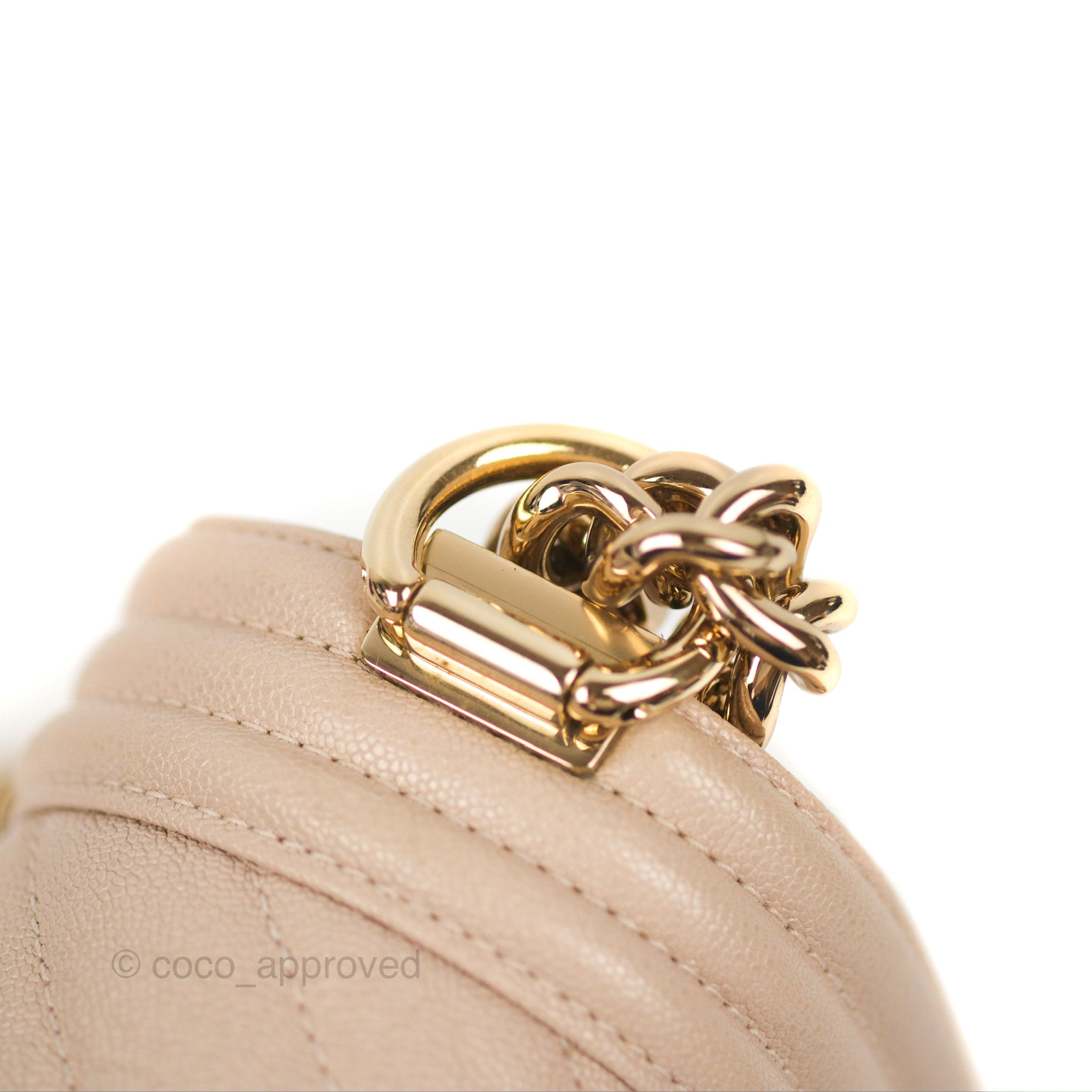 Chanel Chevron Medium Boy Bag in Nude Pink Caviar Leather with Gold Hardware - Perfect for Date Night & Special Occasions