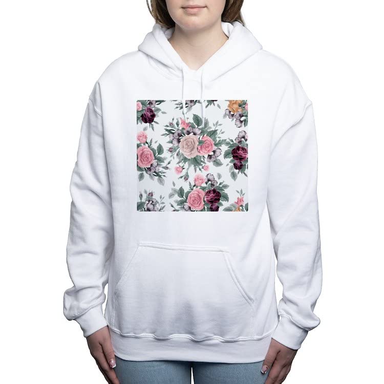 Vintage Roses Sweatshirt for Women - Soft Fleece Hoodie with Floral Design | Cozy Fall & Winter Pullover for Casual Wear, Lounge & Outdoor Activities