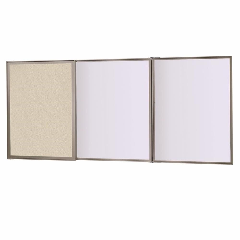 Ghent VisuALL PC Beige Fabric Bulletin Board with Acrylic Whiteboard - Made in USA | Office, Classroom & Home Organization Solution