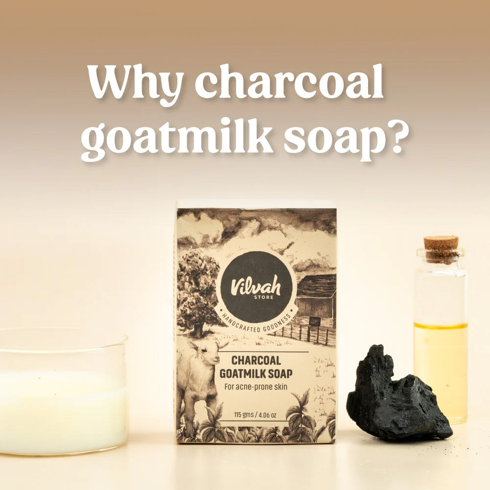 Organic Charcoal & Goat Milk Soap for Acne & Sensitive Skin - Deep Cleansing, Exfoliating & Moisturizing - Natural Skincare for Face & Body - Perfect for Daily Use & Spa Days