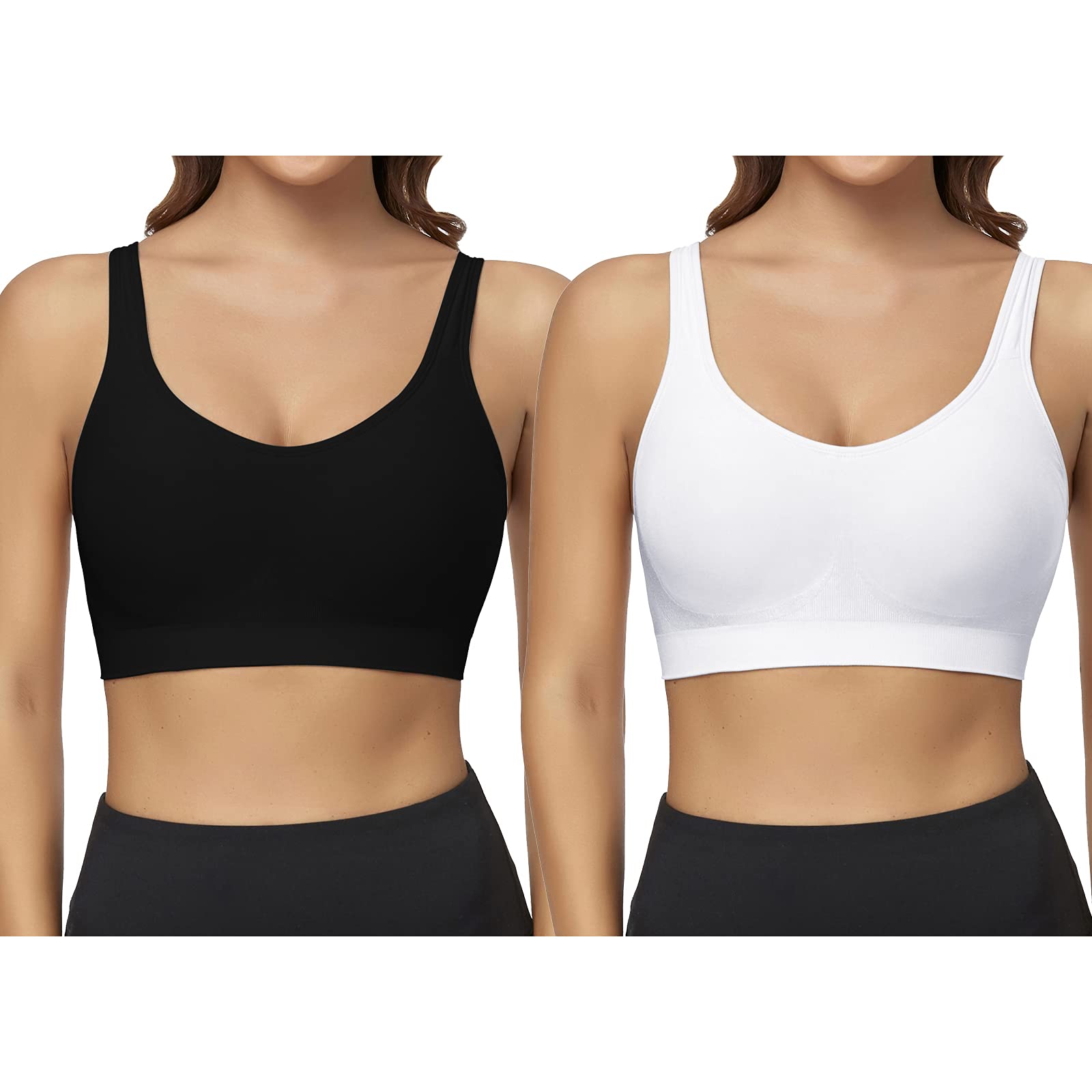 High Impact Sports Bras for Women - Adjustable Straps, Wireless, Padded Criss Cross Bralette - Perfect for Running, Yoga & Gym Workouts