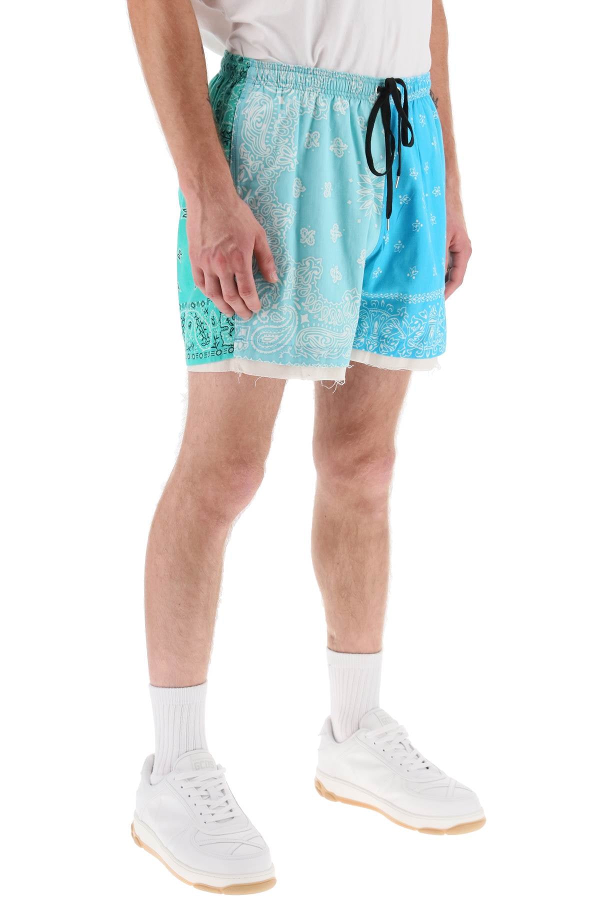 Children of the Discordance Patchwork Bandana Shorts for Men - Stylish Streetwear Short Pants for Summer Casual Outfits and Music Festivals