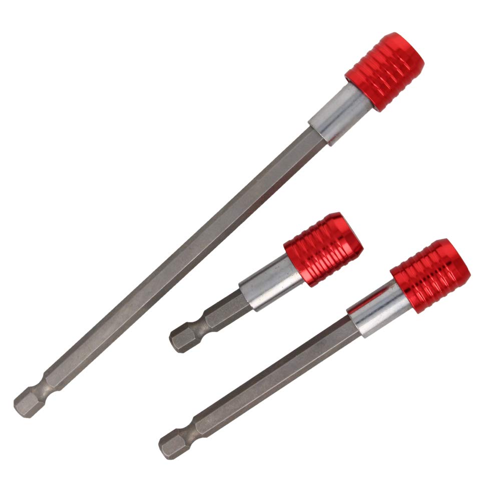 Bettomshin Magnetic Hex Screwdriver Bit Holder - 3-Piece Set with 2.4/4/6-inch Extension Sockets (1/4-inch Hexagon) - Power Tool Accessories for Drilling, Fastening & DIY Projects