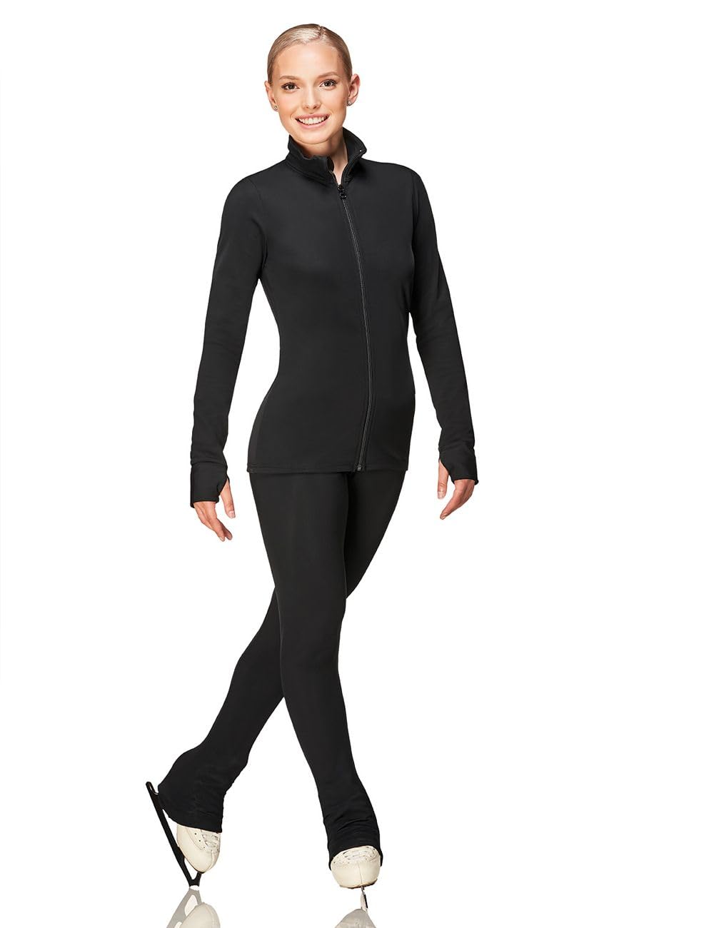 4303 Black Thermal Ice Skating Jacket - Winter Sports Windproof Insulated Coat for Men & Women - Perfect for Ice Skating, Hockey, and Outdoor Winter Activities