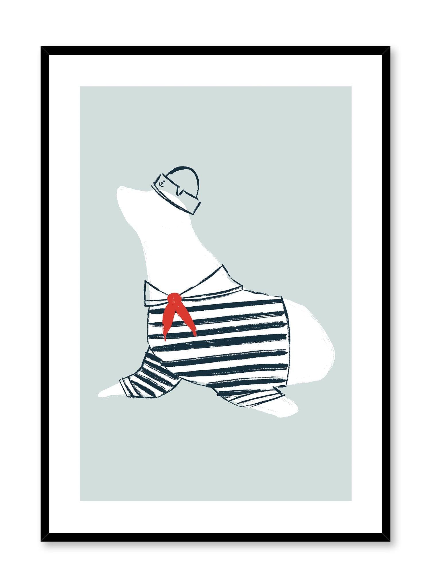 Vintage Seal Sailor Nautical Poster - Classic Maritime Wall Art for Home, Office & Bar Decor