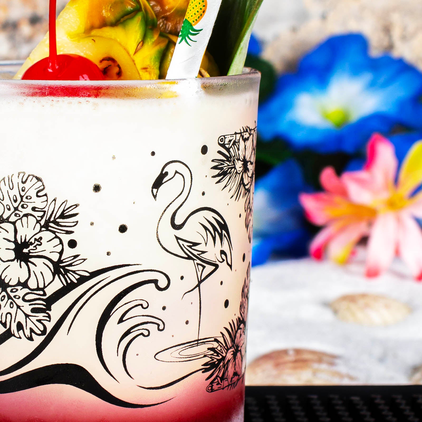 BarConic® 10 oz Tiki Man Old Fashioned Glass - Premium Cocktail Glassware for Whiskey, Bourbon & Mixed Drinks - Perfect for Home Bars, Parties & Tropical Themed Events