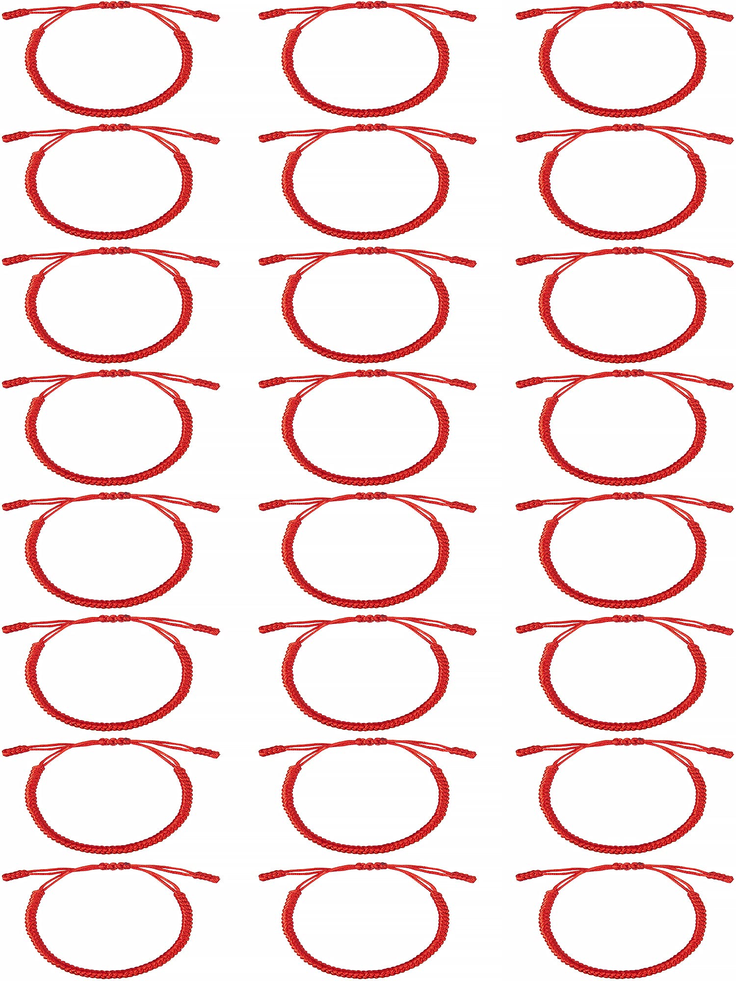 Hicarer 24 Pack Red Braided Adjustable Cord Bracelets - Kabbalah Protection Amulet, Handmade Friendship Bracelets for Women, Men, Teens - Success, Prosperity & Good Luck Charm - Perfect for Gifts, Yoga, Meditation & Spiritual Protection