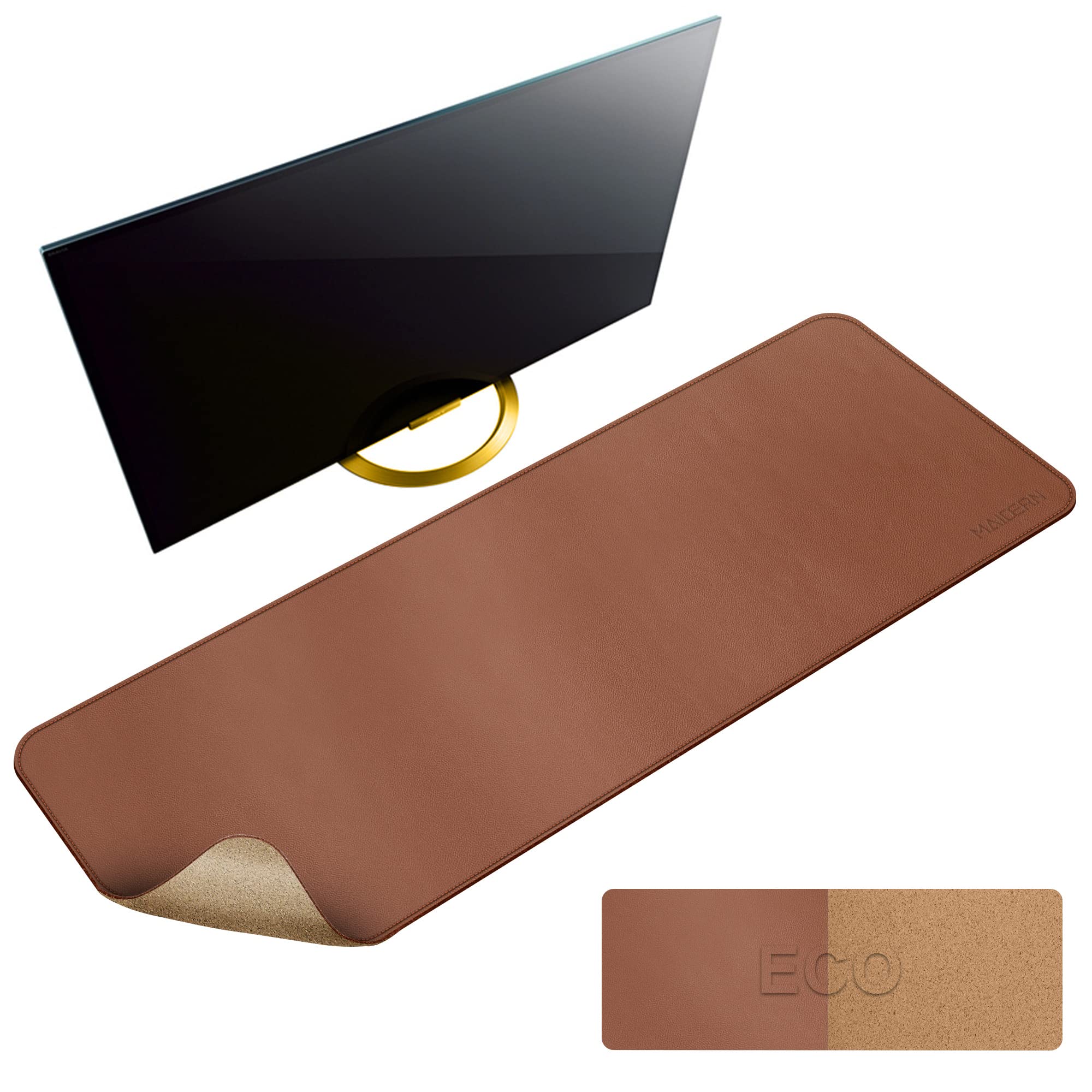 MAIDERN XXL Cork & Leather Desk Pad - 47.2