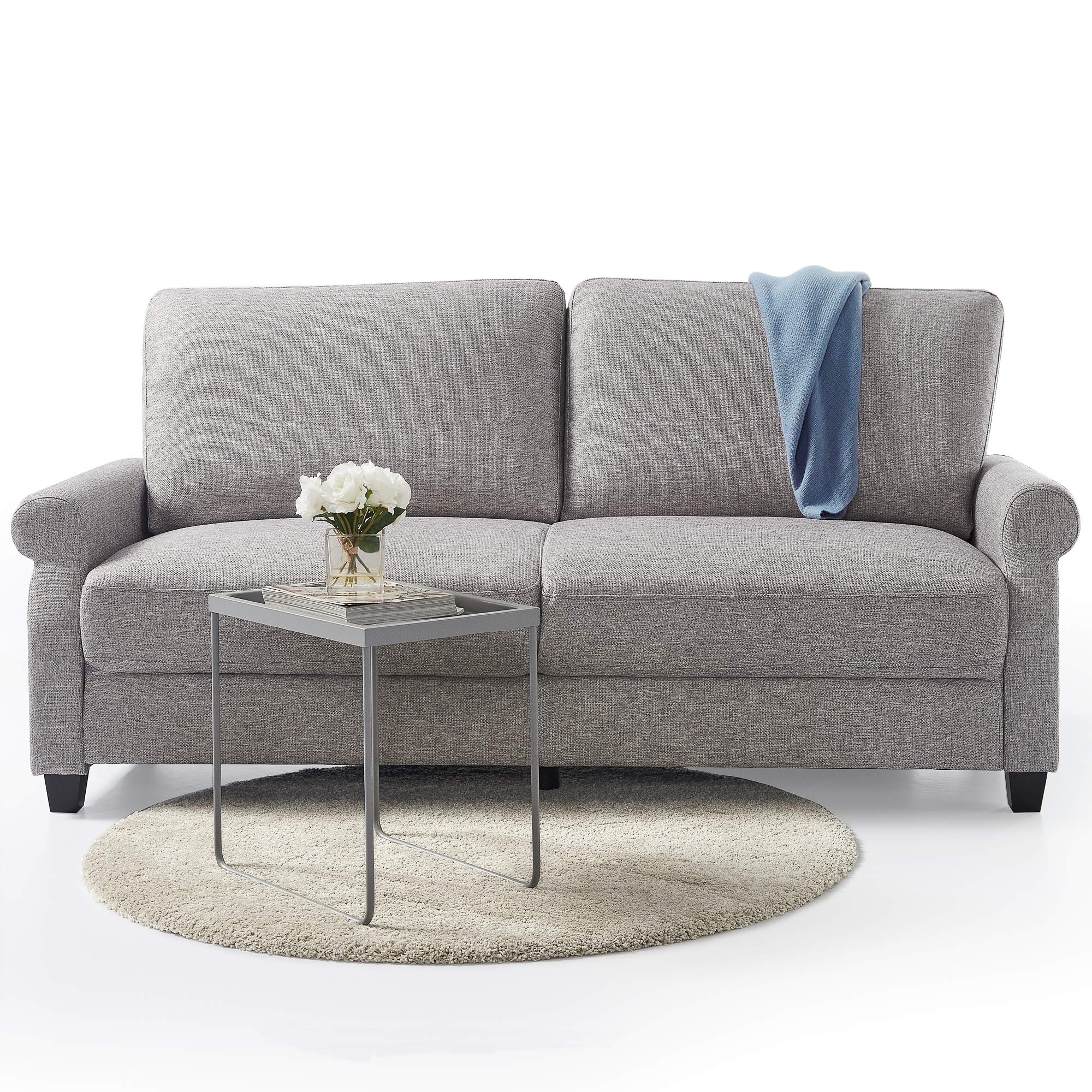 ZINUS Josh Sofa Couch - Easy Tool-Free Assembly, Soft Grey Fabric, Modern Living Room Furniture for Small Spaces & Apartments