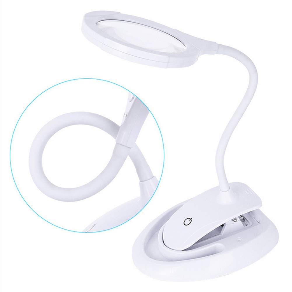 10X Magnifying Glass with LED Light - 2-in-1 Desk Lamp & Clamp-On Magnifier for Reading, Sewing, Crafts | Perfect for Elderly, Jewelry Making, Watch Repair & Hobby Workstations