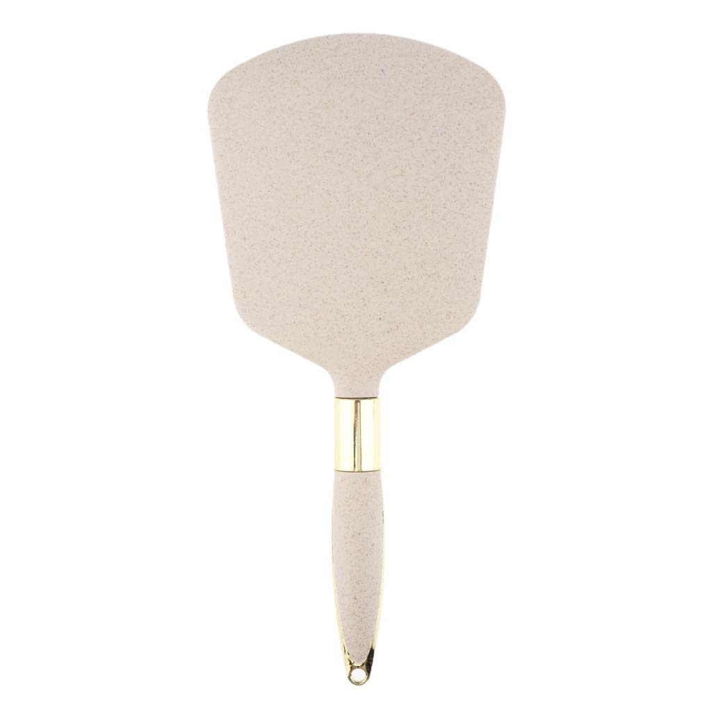 LOSA Handheld Makeup Mirror - Portable Vanity Mirror with Beige PVC Frame for Home, Travel & Salon Use | Perfect for Makeup Application, Grooming & On-the-Go Touch Ups