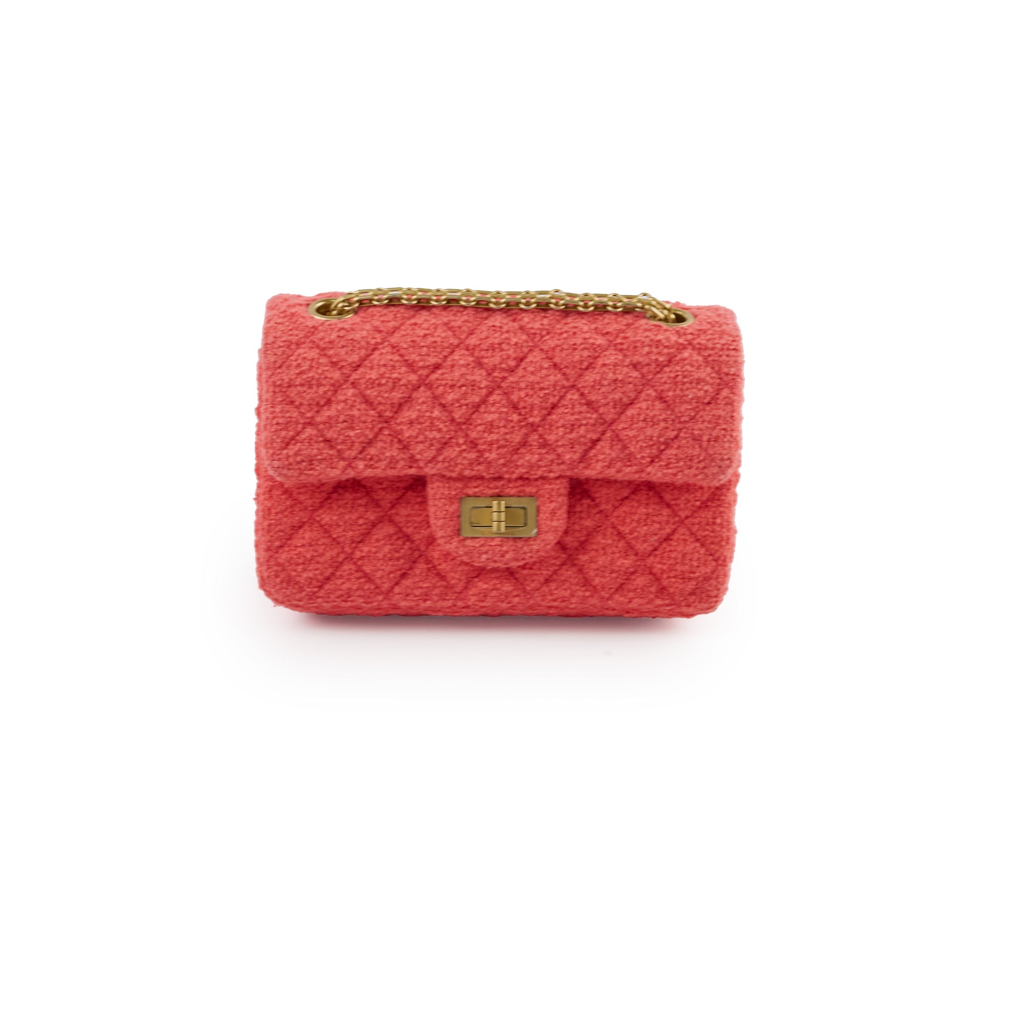 Chanel Mini Reissue 2.55 Tweed Orange 30 Series Crossbody Bag - Luxury Designer Handbag for Women, Perfect for Parties, Dating & Everyday Use