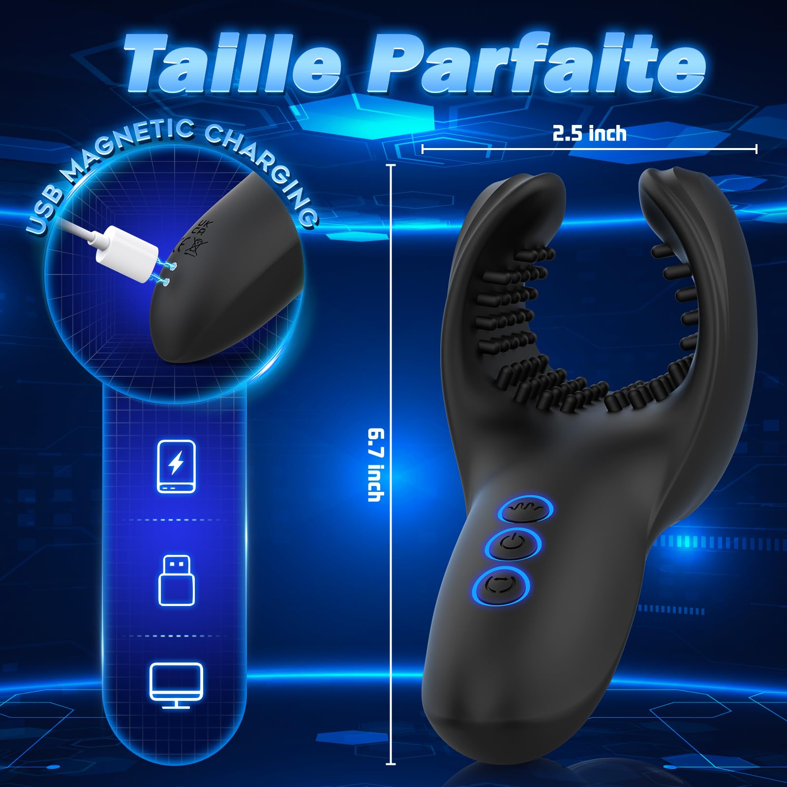 Men's Vibrating Masturbator - Hands-Free Male Sex Toy with 10 Vibration & Suction Modes for Couples & Solo Play - Perfect for Intimate Moments & Relaxation