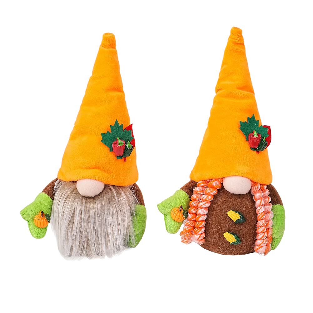 2 Pack Harvest Festival Faceless Pumpkin Dolls - Fall Home Decor for Wall, Room, Mantel - Assorted Colors - Perfect for Thanksgiving, Autumn Decorations & Seasonal Display