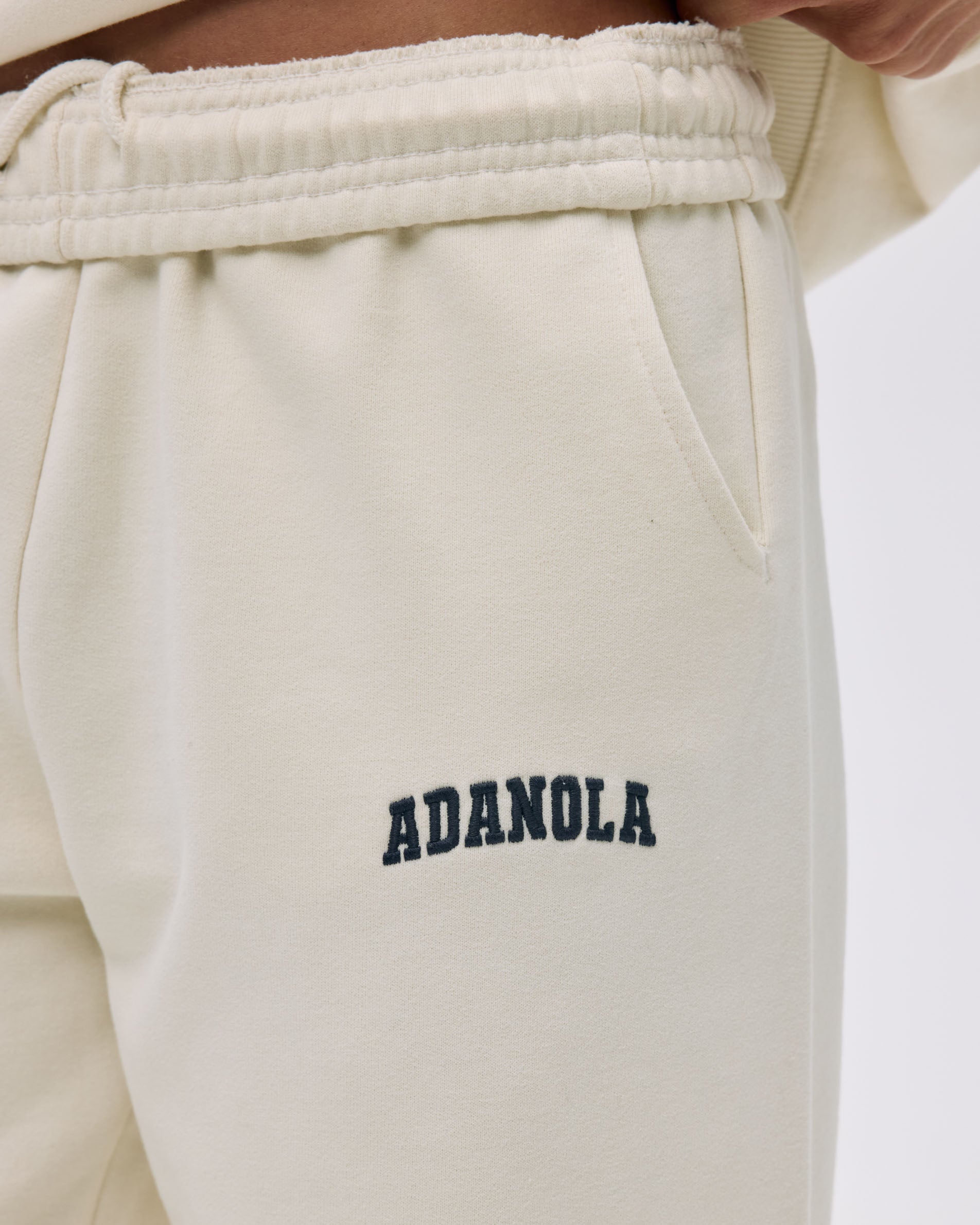 **Varsity Sweatpants for Men & Women - Soft Marshmallow White & Midnight Blue Joggers - Comfortable Lounge Pants for Gym, Running, and Casual Wear**