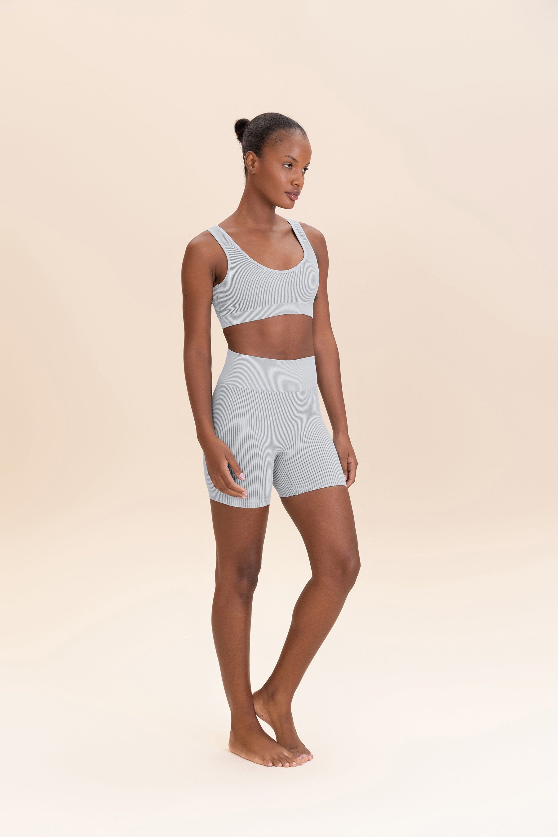 Rib Classic Seamless Shorts for Women - Comfortable Stretchy High Waist Yoga Shorts - Perfect for Workout, Running, Lounge & Sleep