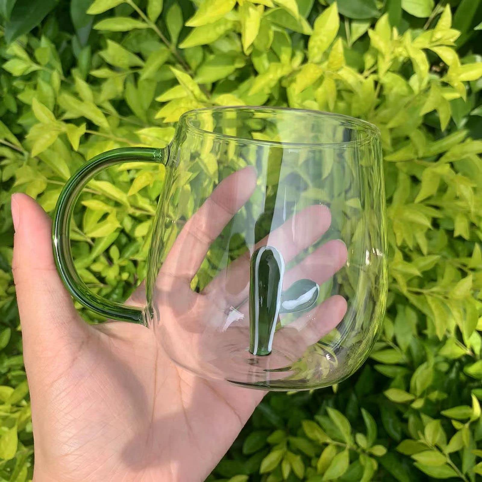 3D Crystal Glass Animal Plant Wishing Coffee Cup - Milk Chocolate Cappuccino Style, Unique Home & Office Decoration Gift (Cactus Design) | Perfect for Coffee Lovers, Housewarming Gifts & Desk Decor