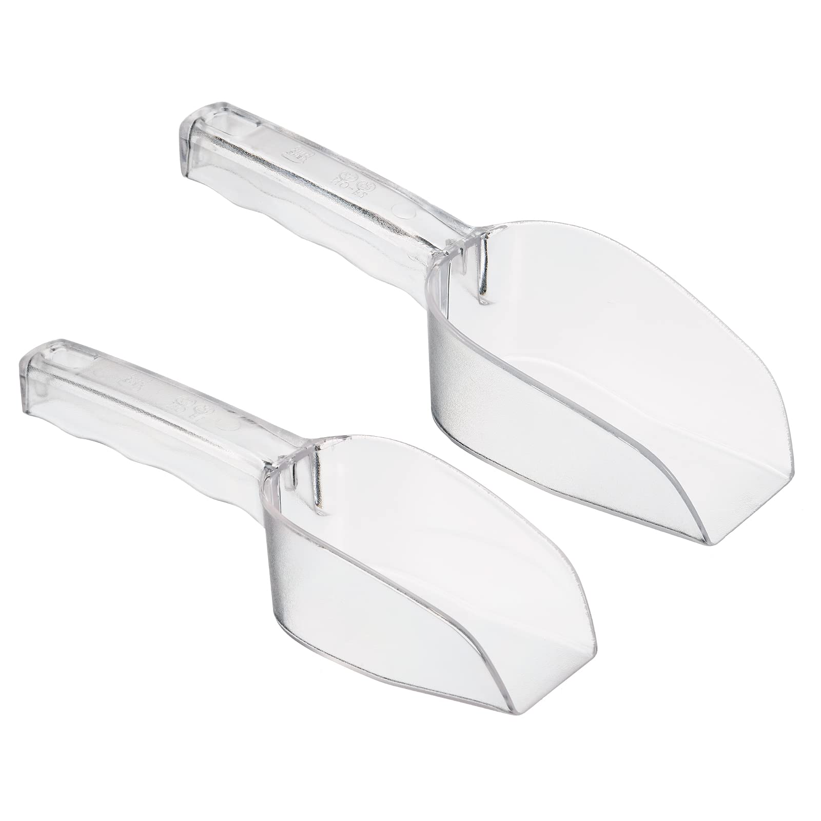 PATIKIL 2 Pack Ice Scoop - Durable PC Plastic Small Ice Maker Shovel for Kitchen, Flour, Cereal & Sugar - Clear Utility Handle Scoop for Home, Bars & Restaurants