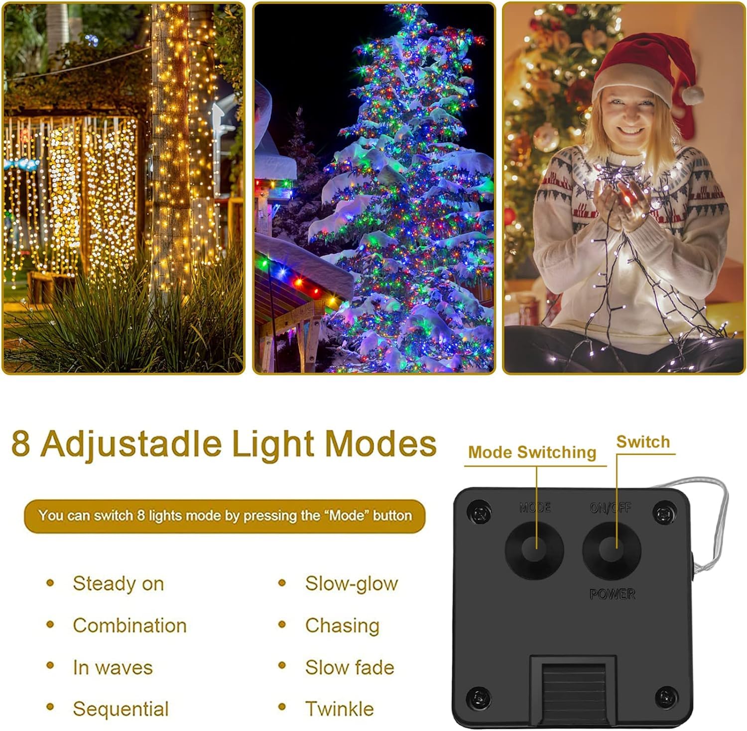2 Pack 33Ft Solar Rope Lights Outdoor Waterproof - LED Solar Powered String Lights for Patio, Pool, Garden, Christmas Tree & Holiday Decorations (Warm White) - Perfect for Backyard, Wedding, Party & Landscape Lighting
