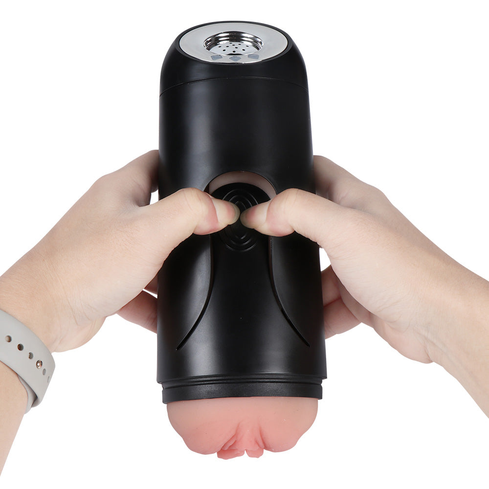 Squeezable Moaning Vibrating Vaginal Masturbator - Realistic Fanny Cup for Women - Perfect for Solo Play & Couples Fun