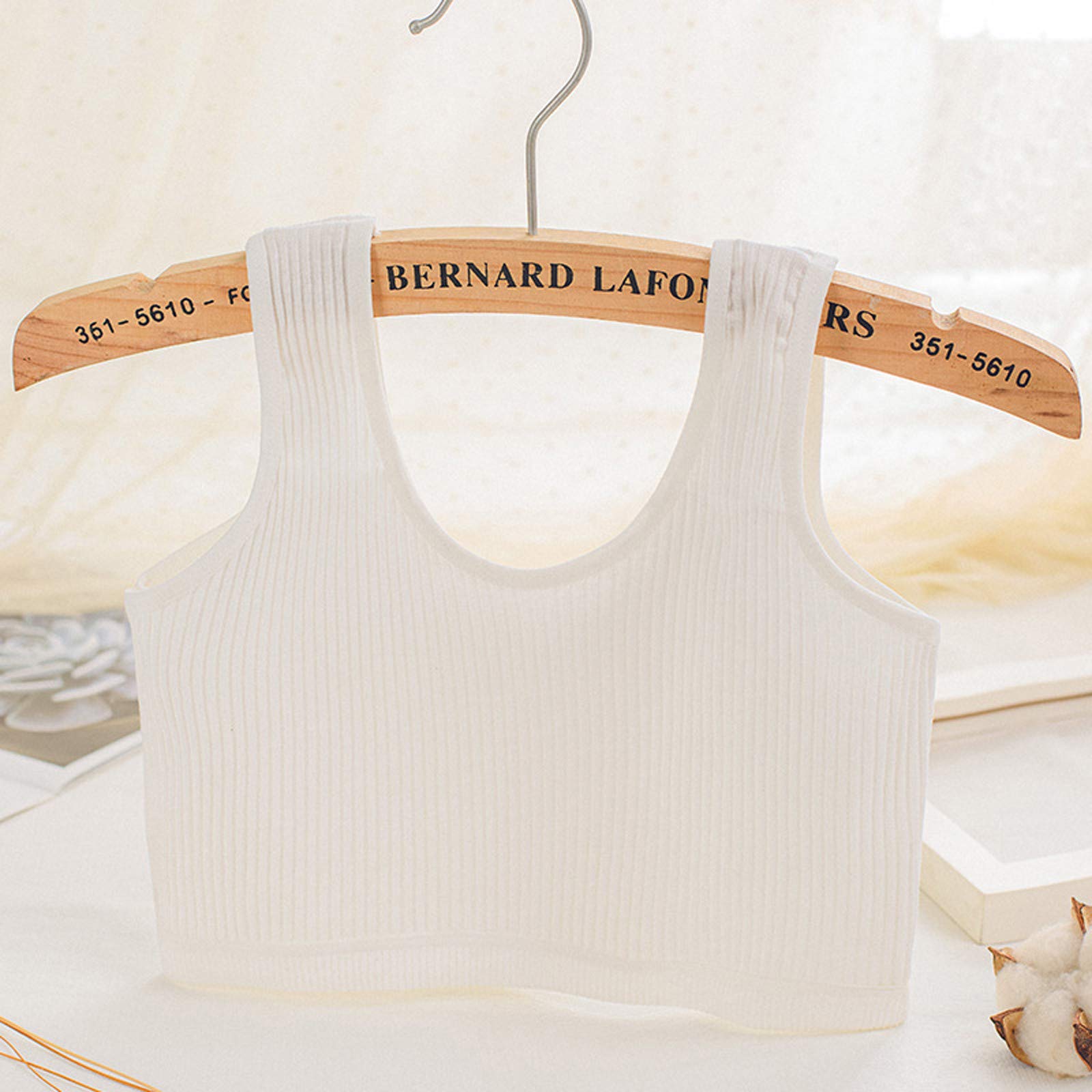 Girls' Cotton Built-up Stretch Sports Bra - Breathable Training Bras for Active Kids - Perfect for Yoga, Dance, Gym & Everyday Wear