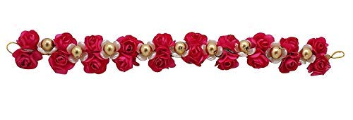 BOXO South Indian Hair Gajra Flowers - Multi Color Bridal Hair Accessories for Weddings, Parties & Festivals (Pack of 1) - Perfect for Traditional Indian Ceremonies, Bridal Hairstyles & Cultural Celebrations