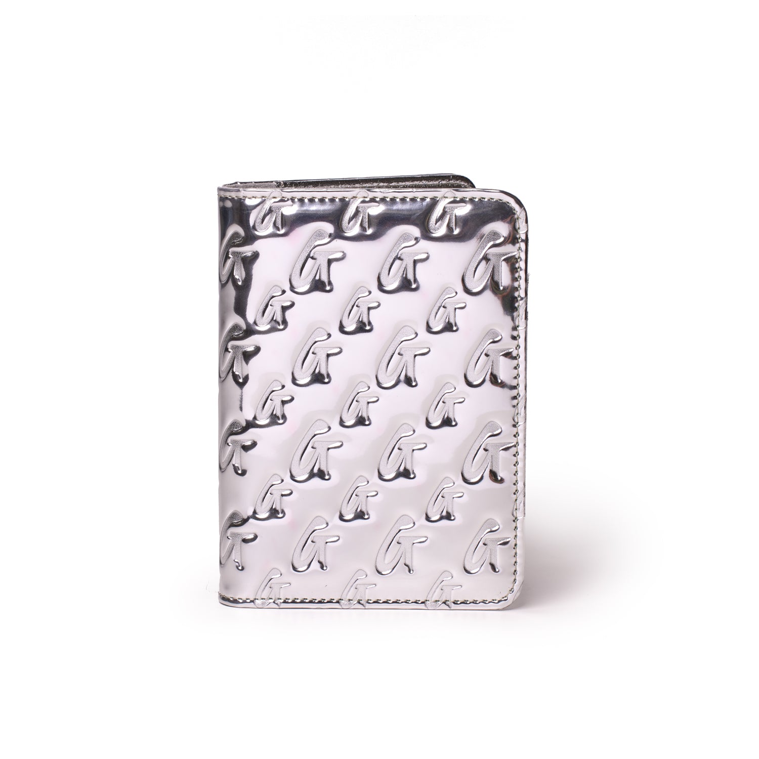 Metallic Monogram Passport Holder - Silver Elegant Travel Accessory for Men & Women | Perfect for Airports, Business Trips & Vacations