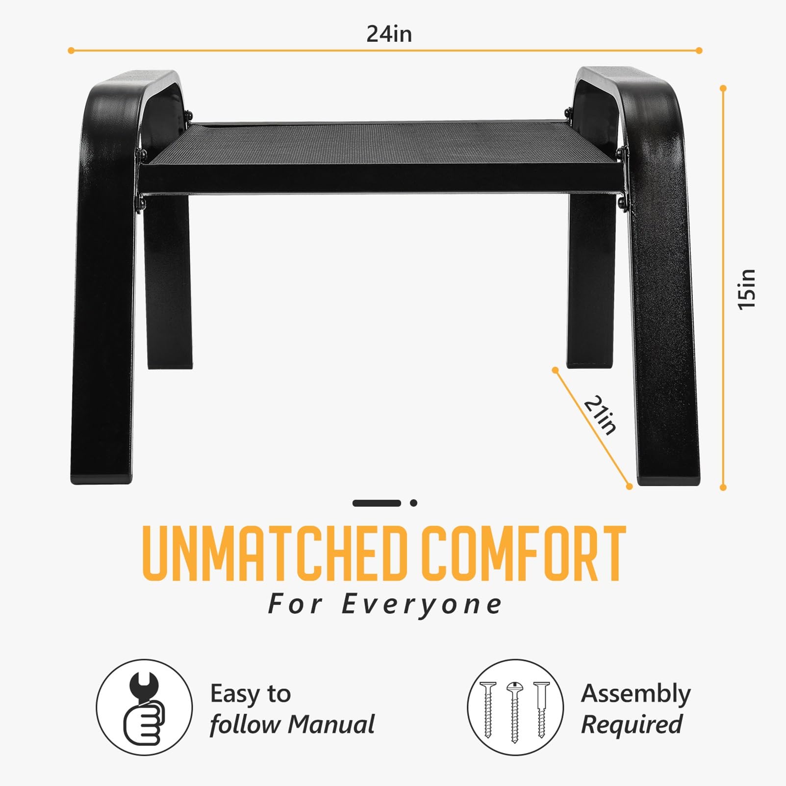 All-Weather Outdoor Patio Ottoman Set of 2 - Waterproof Garden Footrest with Cushion, Black Coffee Table for Backyard, Porch & Poolside Relaxation | Perfect for Lounging, Entertaining & Outdoor Decor
