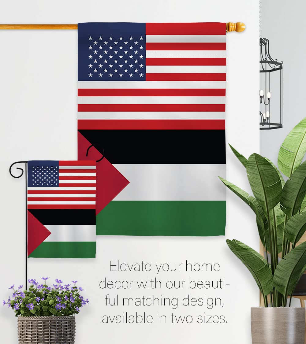 Americana Home & Garden Palestine US Friendship House Flag - Double-Sided Outdoor Yard Decoration, Made in USA - Perfect for Garden, Patio, International Events & Country-Themed Parties