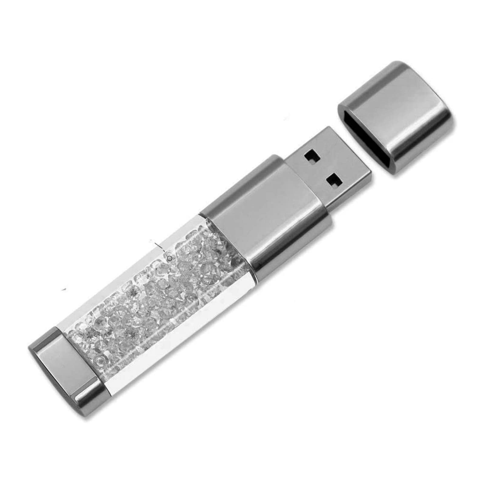 FeliSun Kristall 64GB USB 3.0 Flash Drive - High Speed Memory Stick, External Data Storage for PC, Laptop, Mac - Perfect Gift for Birthday, Wedding, Graduation (White) - Ideal for Work, School, Travel & File Backup