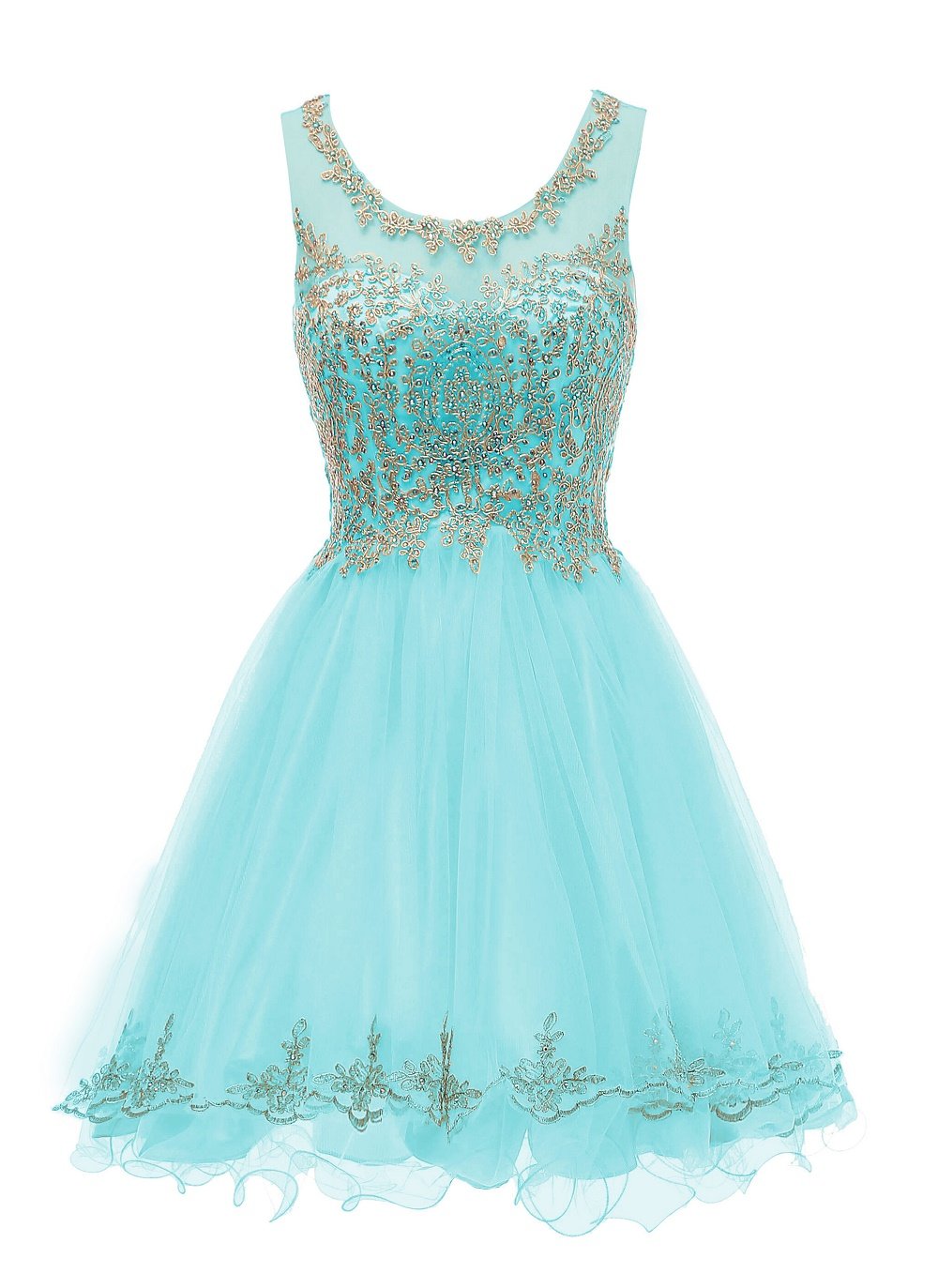 Sweet 16 Dresses for Girls - Turquoise Ball Gown Short Tulle Semi Formal Prom Dress - Perfect for Quinceañera, Homecoming, Birthday Parties & Special Occasions