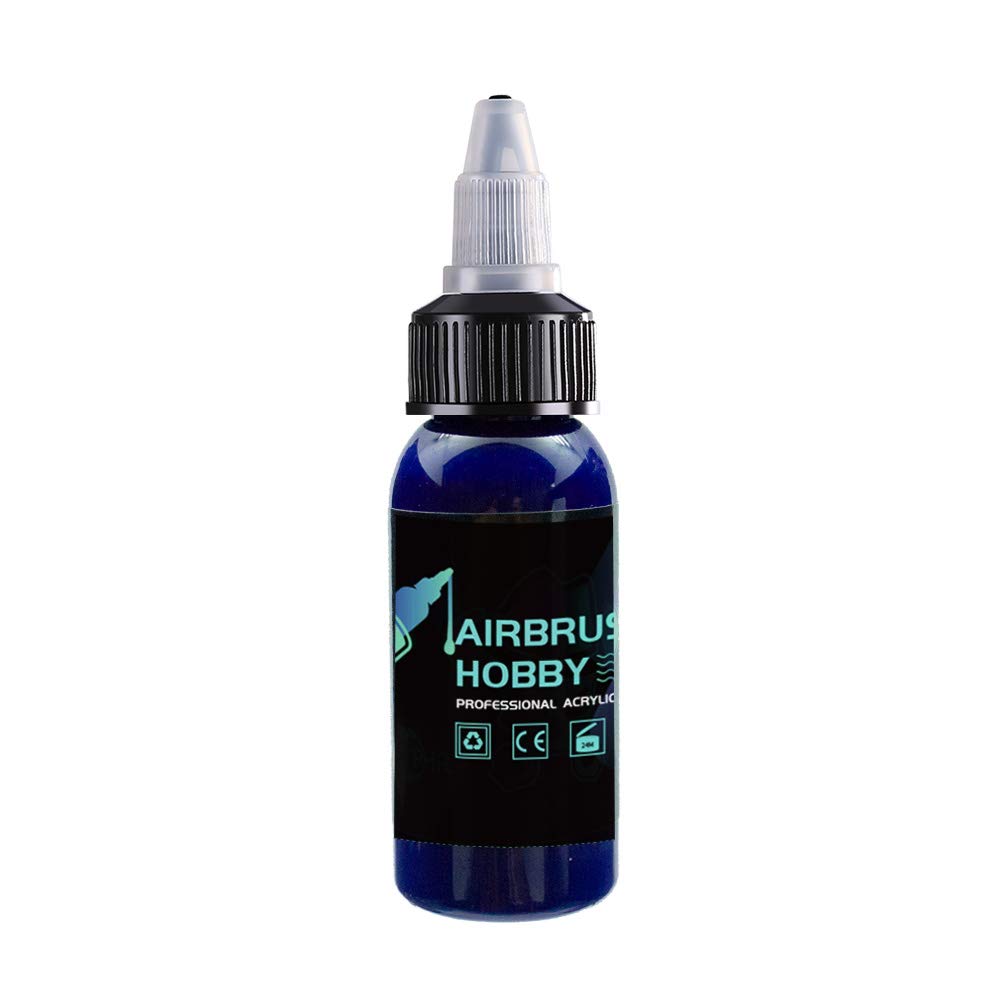 OPHIR Acrylic Airbrush Paint for Model Hobby, Shoes & Leather - Opaque Acrylic Pigment Ink - Easy Clean with Water/Alcohol (Phthalocyanine Blue) - Perfect for DIY Crafts, Custom Sneakers & Scale Model Painting