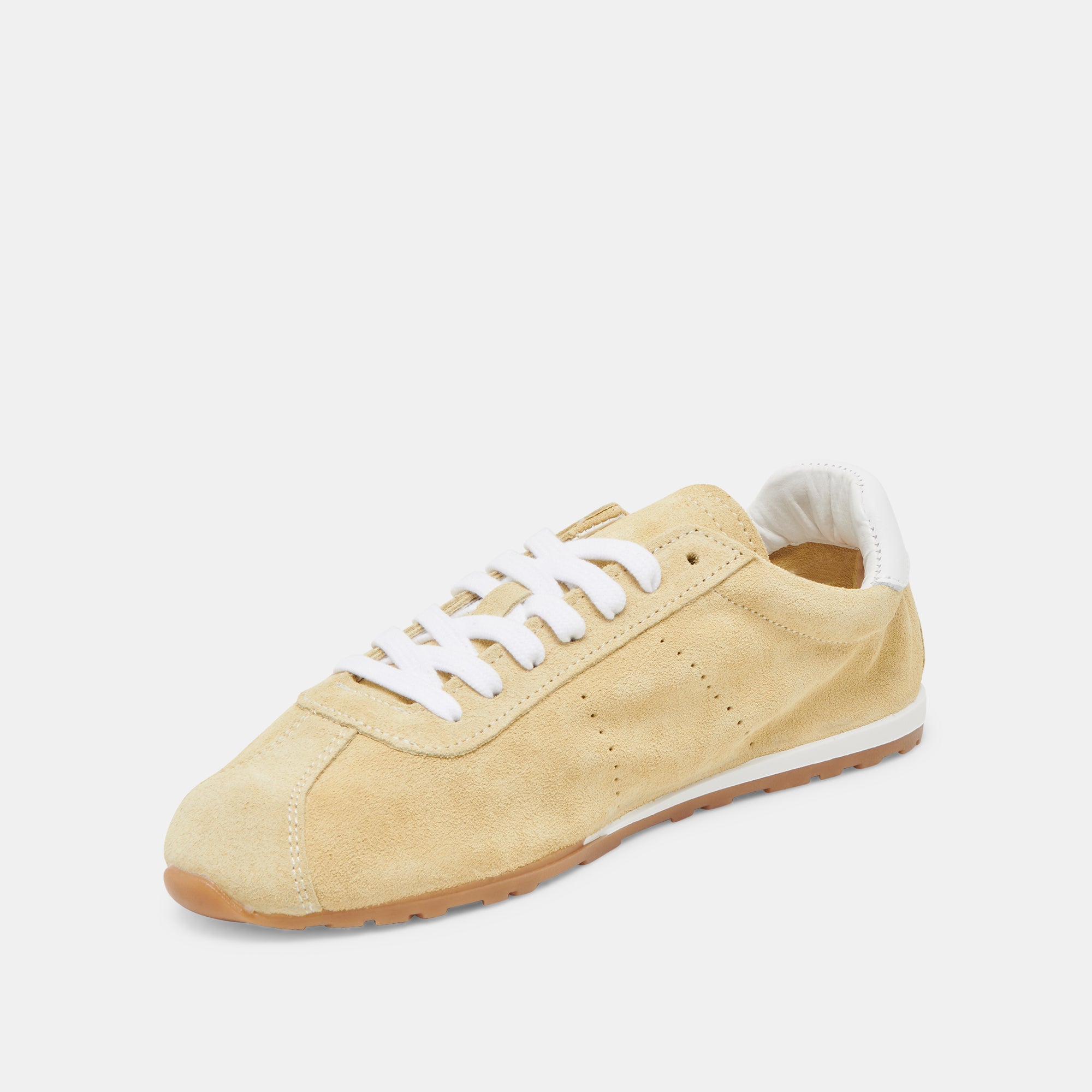 SERINA Women's Yellow Suede Sneakers - Comfortable Casual Walking Shoes for Everyday Wear, Workout & Outdoor Activities