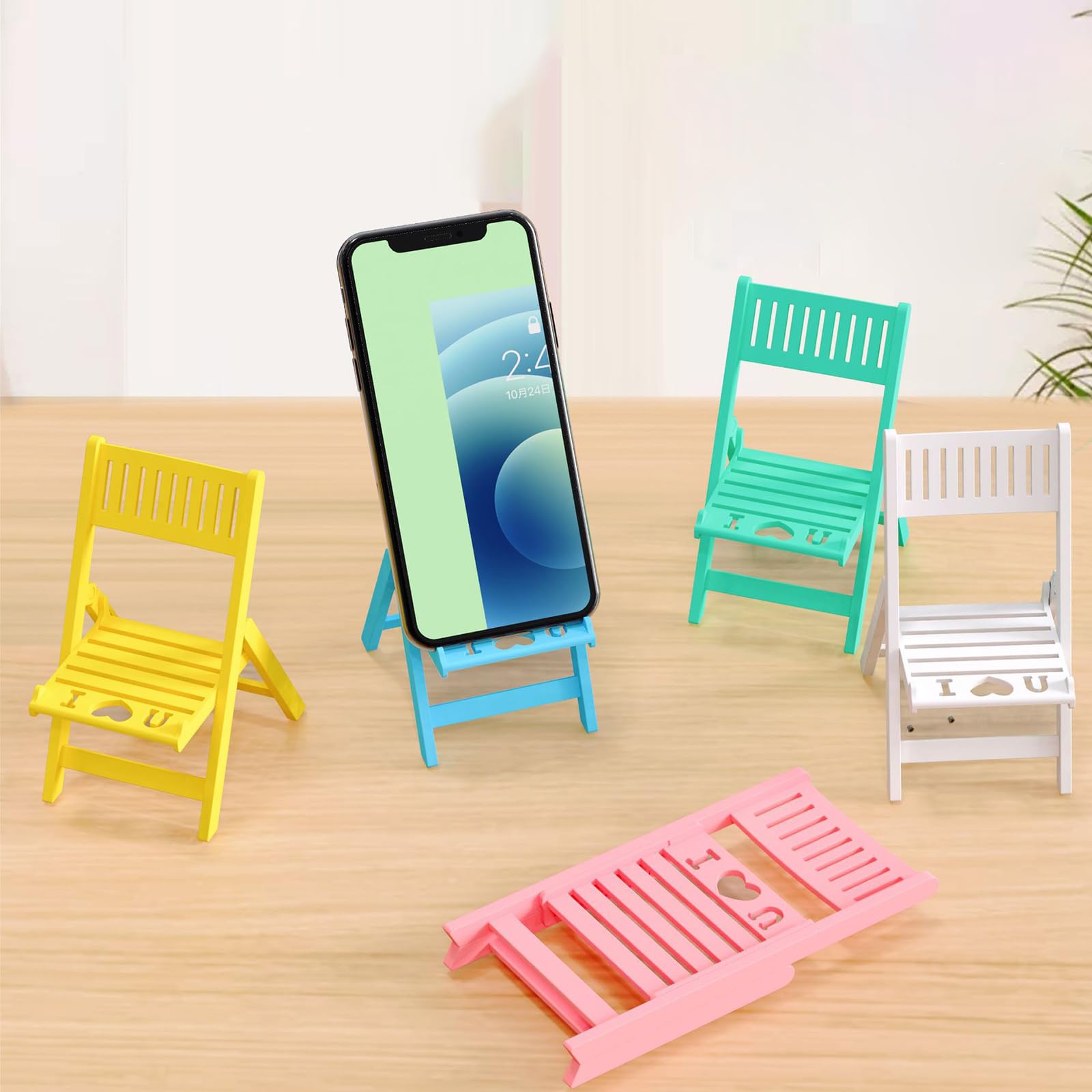 Ergonomic Chair-Shaped Phone Stand for Desk - Adjustable Height, Universal Phone Holder for iPhone, Samsung & All Smartphones - Perfect for Office, Home & Video Calls
