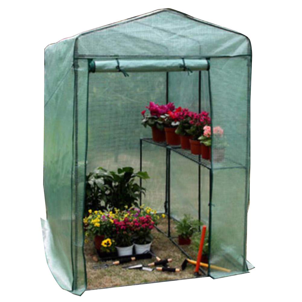 LIANGLIANG Walk-in Greenhouse for Gardening & Flowers - Extra Large 125x190x185cm Transparent Rainproof Shed with Shelves - Keep Plants Warm - Ideal for Backyard, Balcony & Indoor Gardening (Clear Color, 2 Styles Available)