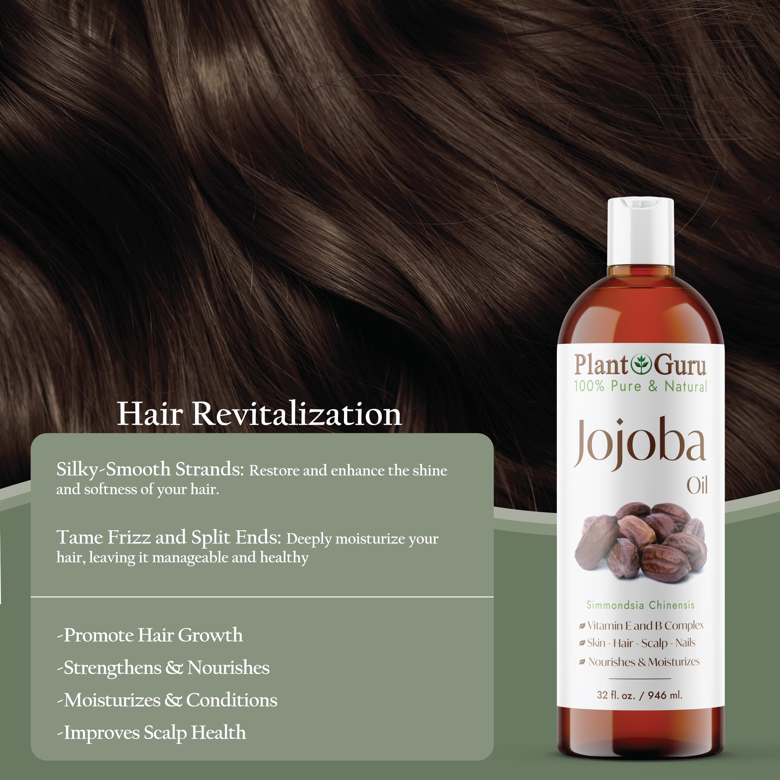 Organic Jojoba Oil 16 fl oz - 100% Pure Cold Pressed Unrefined Natural Moisturizer for Skin, Face, Body & Hair Growth | Hydrating Carrier Oil for DIY Soap Making, Massage, Aromatherapy & Scalp Treatment | Perfect for Dry Skin, Hair Care & Natural Beauty Recipes