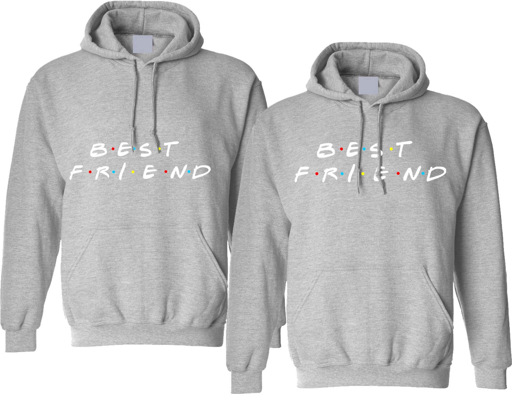 ALLNTRENDS Best Friend Matching Hoodies Set of 2 - Love & Friendship Gift for Couples, BFFs, Siblings - Perfect for Casual Wear, Outings, and Photo Shoots