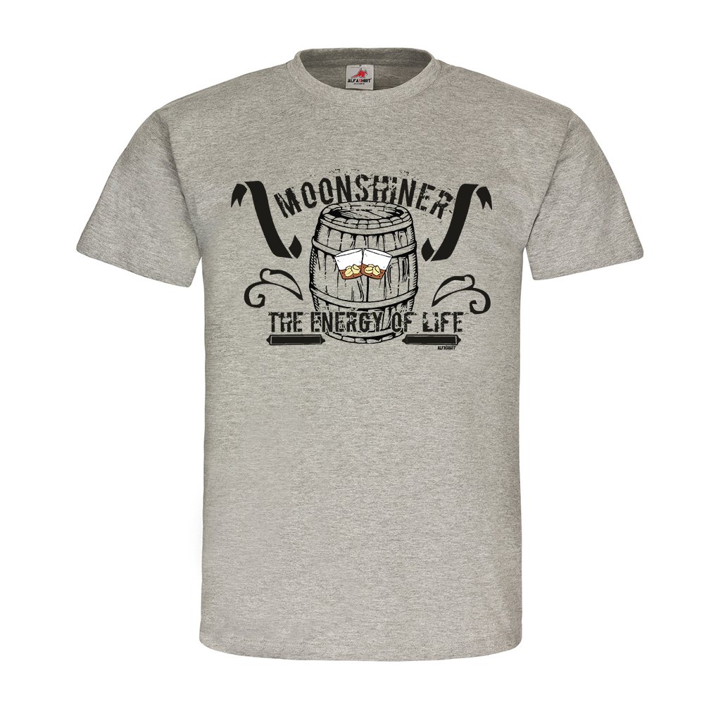 ALFASHIRT Moonshiner The Energy of Life Beverages Alcohol Longdrink Party Barrel - Perfect for Cocktail Parties, Themed Events & Home Bar Decor