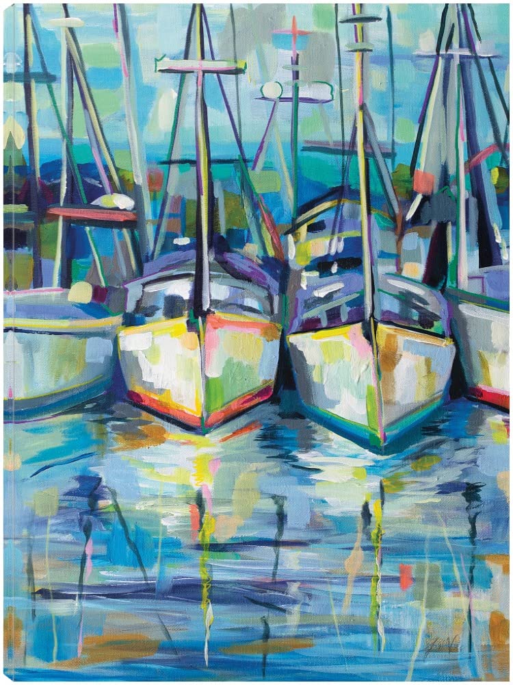 Morning Dock Fine Art Canvas Wall Decor by Jeanette Vertentes - 24x32 Inch Ready to Hang Painting for Living Room, Bedroom, Office & More - Coastal Landscape Artwork for Home & Commercial Spaces