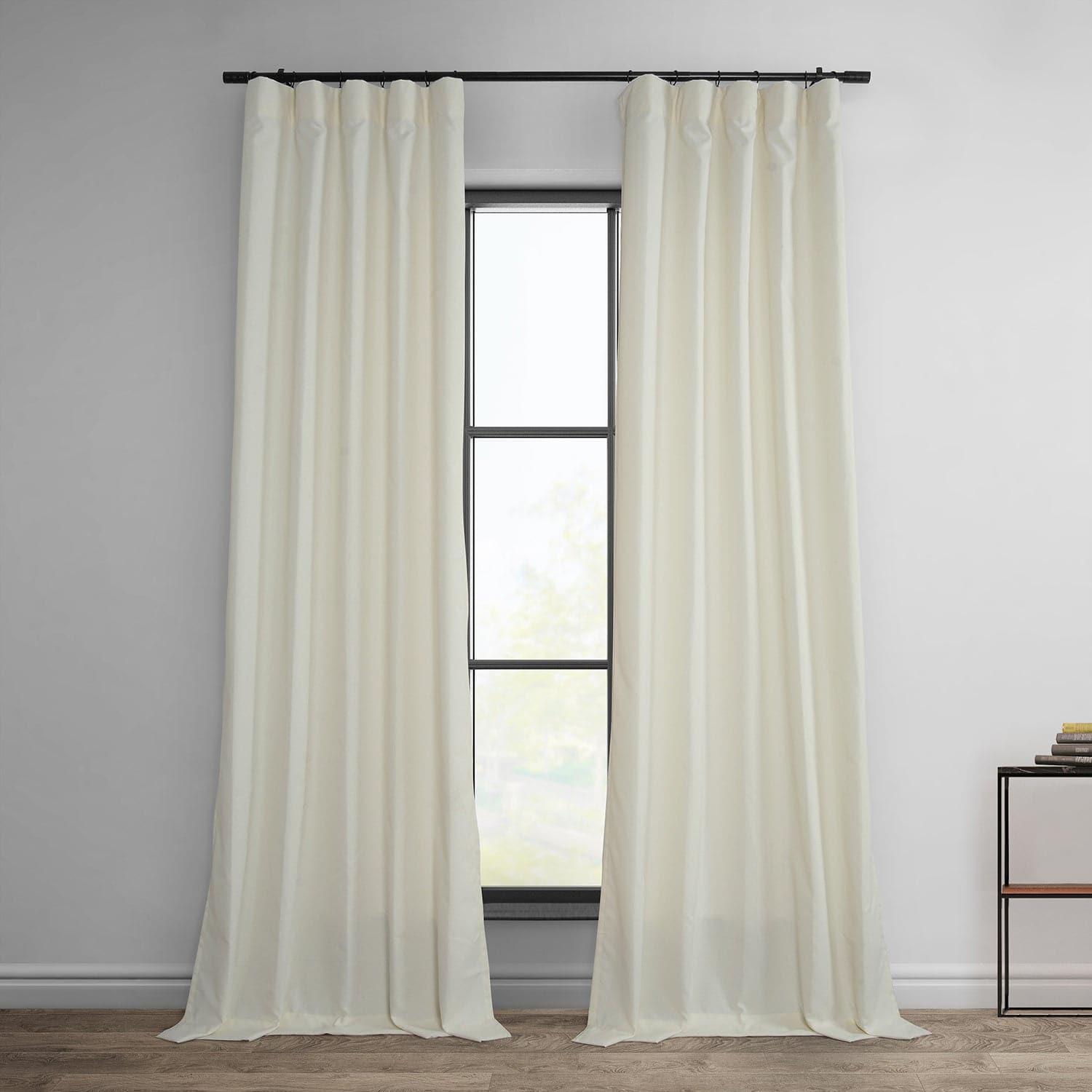 Off White Dobby Linen Curtains - Light Filtering Window Drapes for Living Room & Bedroom | Breathable Natural Linen Fabric for Home Decor