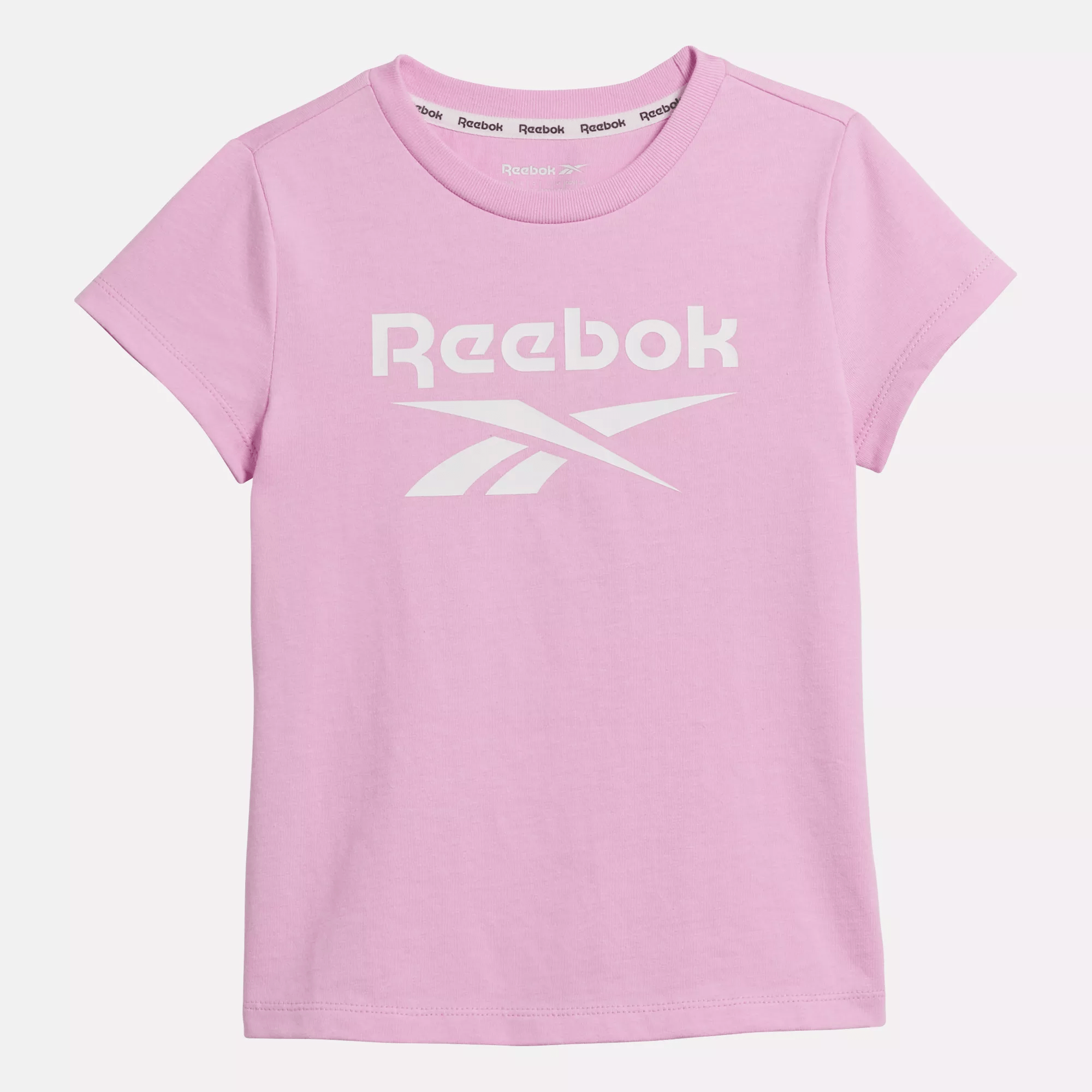 Reebok Big Logo Graphic T-Shirt for Little Kids - Soft Cotton Comfort for Play & Everyday Wear