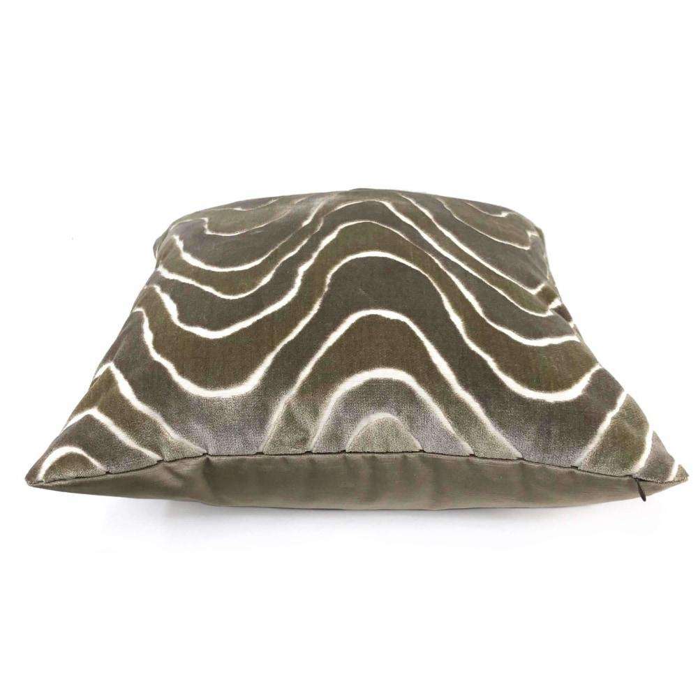 Robert Allen Lush Wave Driftwood Brown Cut Velvet Pillow Cover - Soft Luxury Decorative Throw Pillow Case for Sofa, Bed & Home Decor
