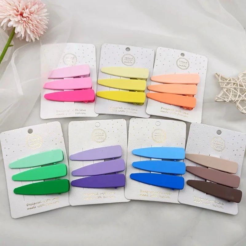 Radhya Toddler Hair Clips for Baby Girls - 6 Pack Small Snap Barrettes for Fine Hair | Cute Mini Metal Hair Accessories in Purple | Perfect Valentine's Gift for Girlfriend, Wife & Kids | Great for School, Parties & Everyday Use