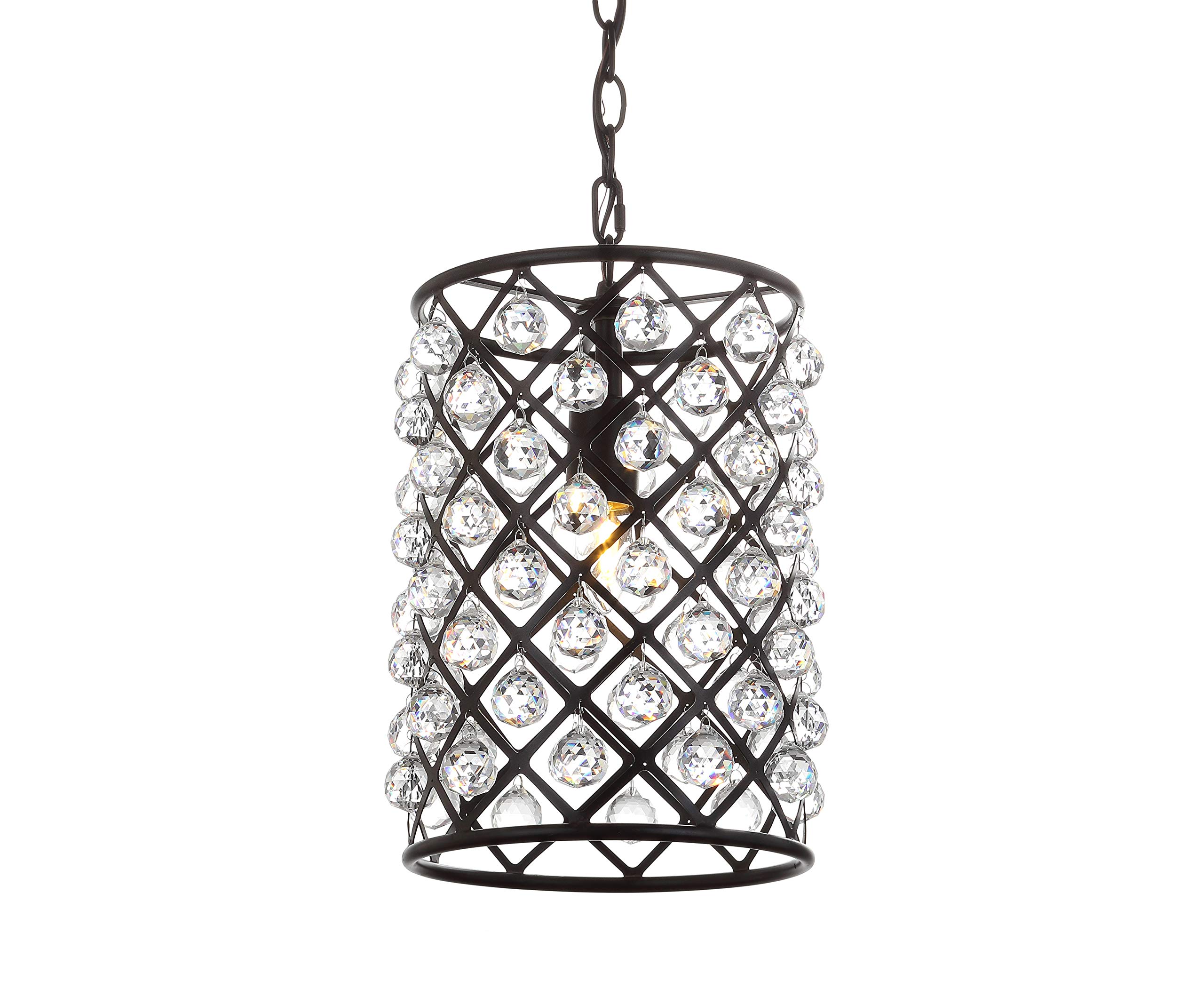 JONATHAN Y JYL9025A Gabrielle 10-Inch Crystal & Metal LED Pendant Light - Modern Contemporary Transitional Glam Chandelier - Perfect for Living Room, Dining Room, Kitchen, Bedroom, Hallway & Foyer - Oil Rubbed Bronze Finish