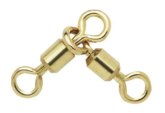 6/0 Brass 3 Way Swivel - Heavy Duty Marine Grade Fishing Swivel Connector for Saltwater & Freshwater Angling - Perfect for Boat Fishing, Trolling, and Offshore Rigging