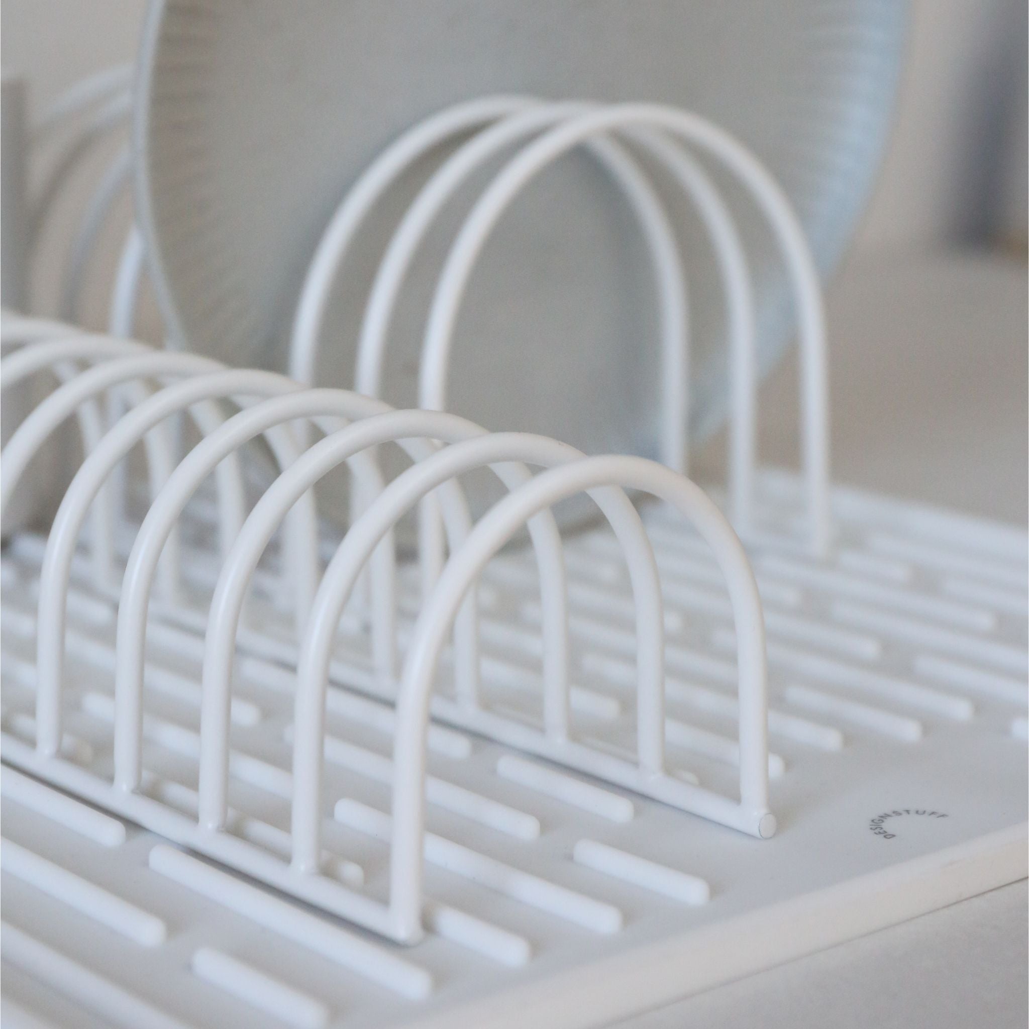 Premium White Dish Drainer Set of 2 - Space Saving Kitchen Organizer for Countertop Drying Rack - Perfect for Small Apartments & Compact Kitchens